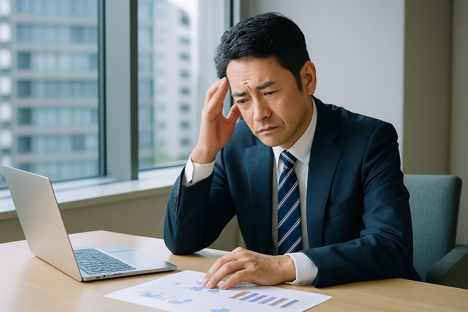 悩む日本人経営者の写真