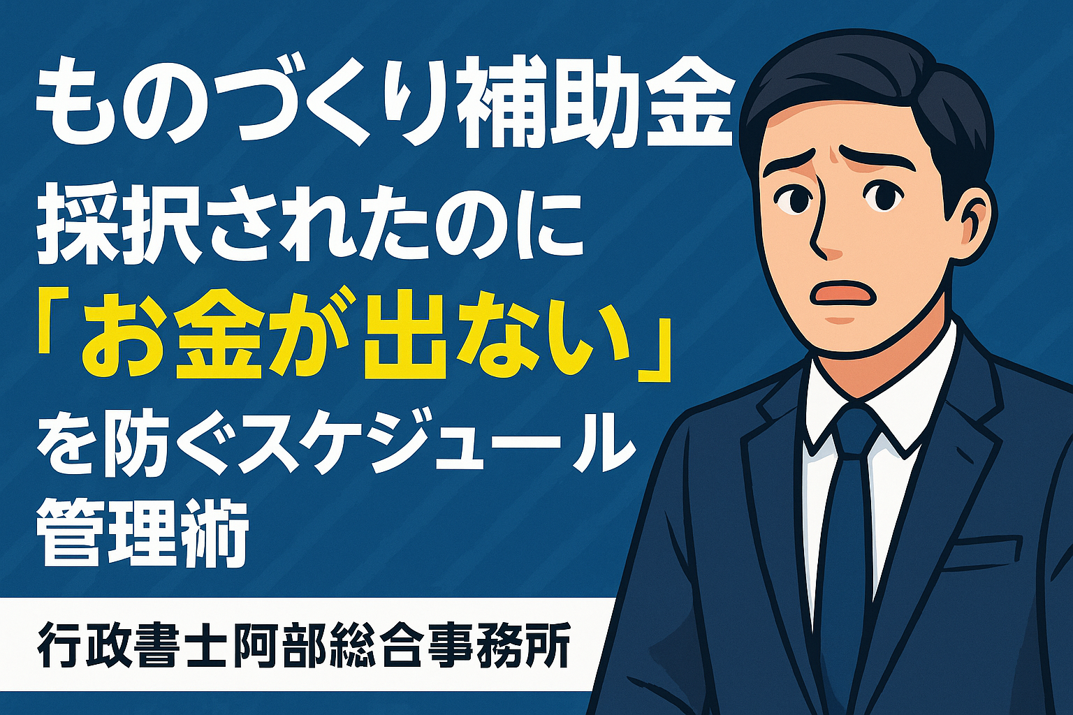 【ものづくり補助金】採択されたのに「お金が出ない」を防ぐスケジュール管理術｜行政書士阿部総合事務所