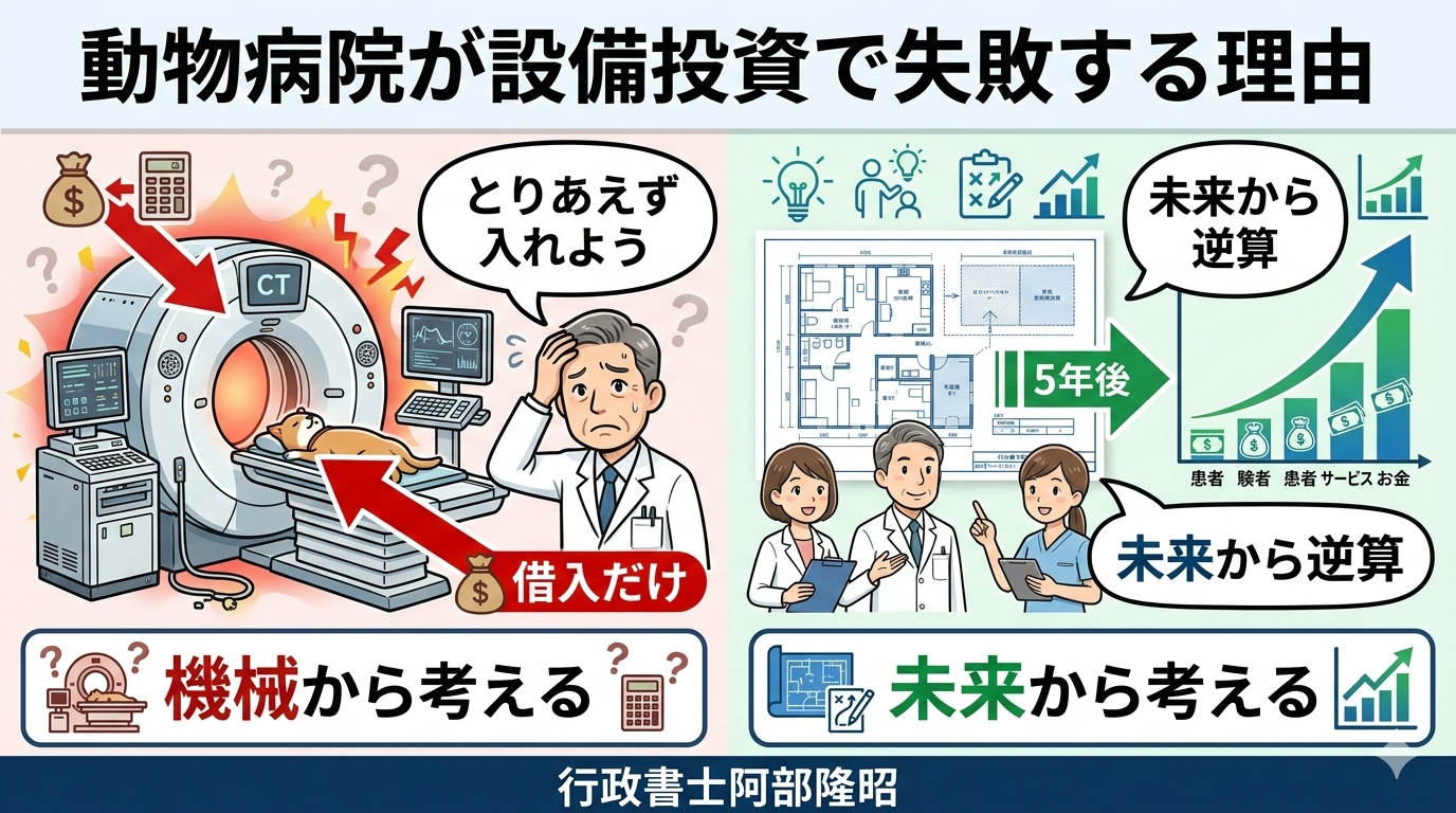 動物病院のCT・超音波導入で後悔しないための経営設計｜行政書士阿部総合事務所