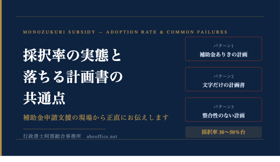 ものづくり補助金23次の採択率と、落ちる事業計画書の共通点