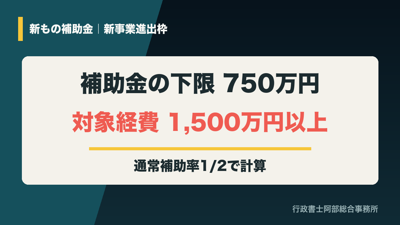 新もの補助金の新事業進出枠は補助金下限750万円
